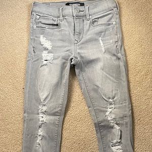 grey distress jeans